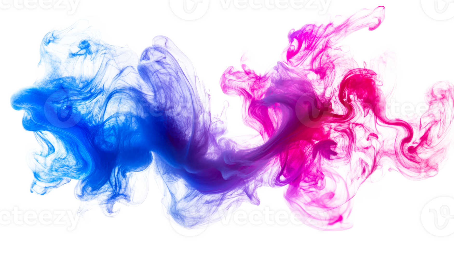 Colorful swirls of transparent ink in water png