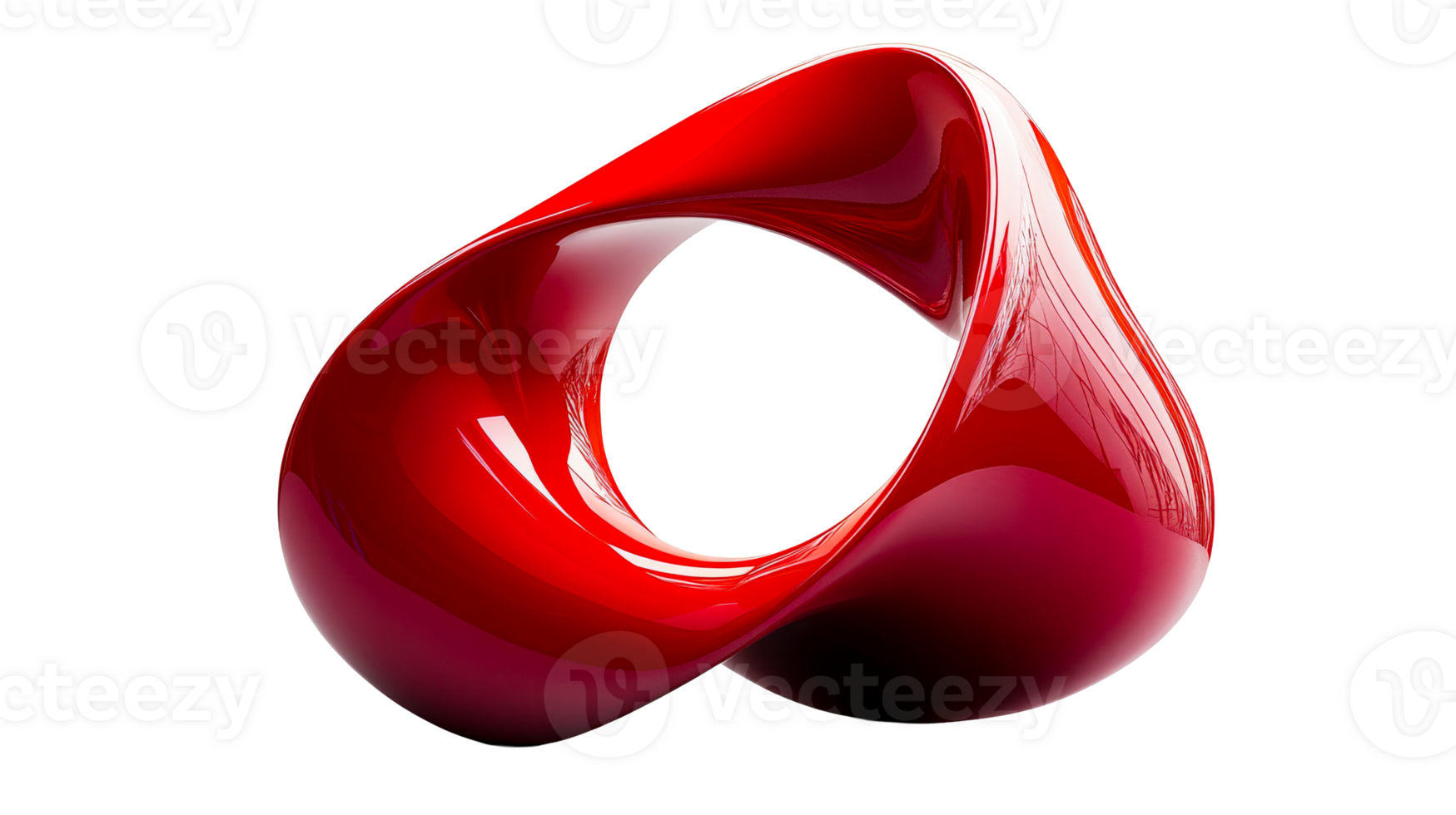Dynamic red sculpture showcasing fluid design png
