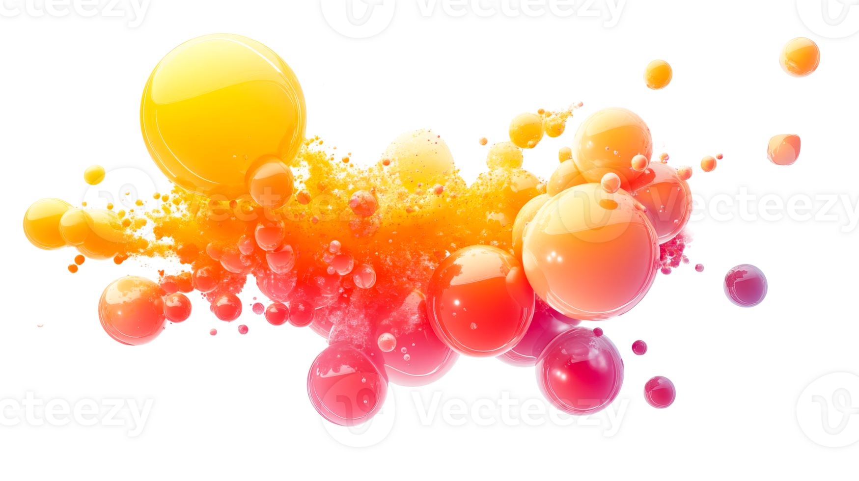 Colorful spheres create a vibrant abstract design png