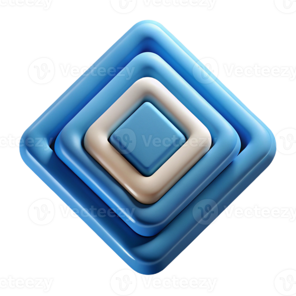 melancholic elegant Symmetrical design of nested squares. Clean lines, flat color, with Scalable Design. high resolution png