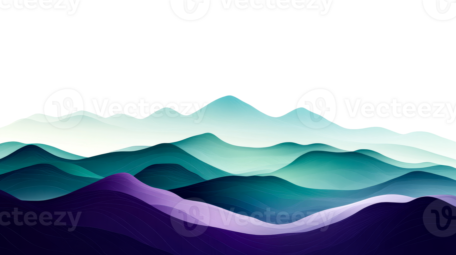 Colorful layered mountains with soft gradients png