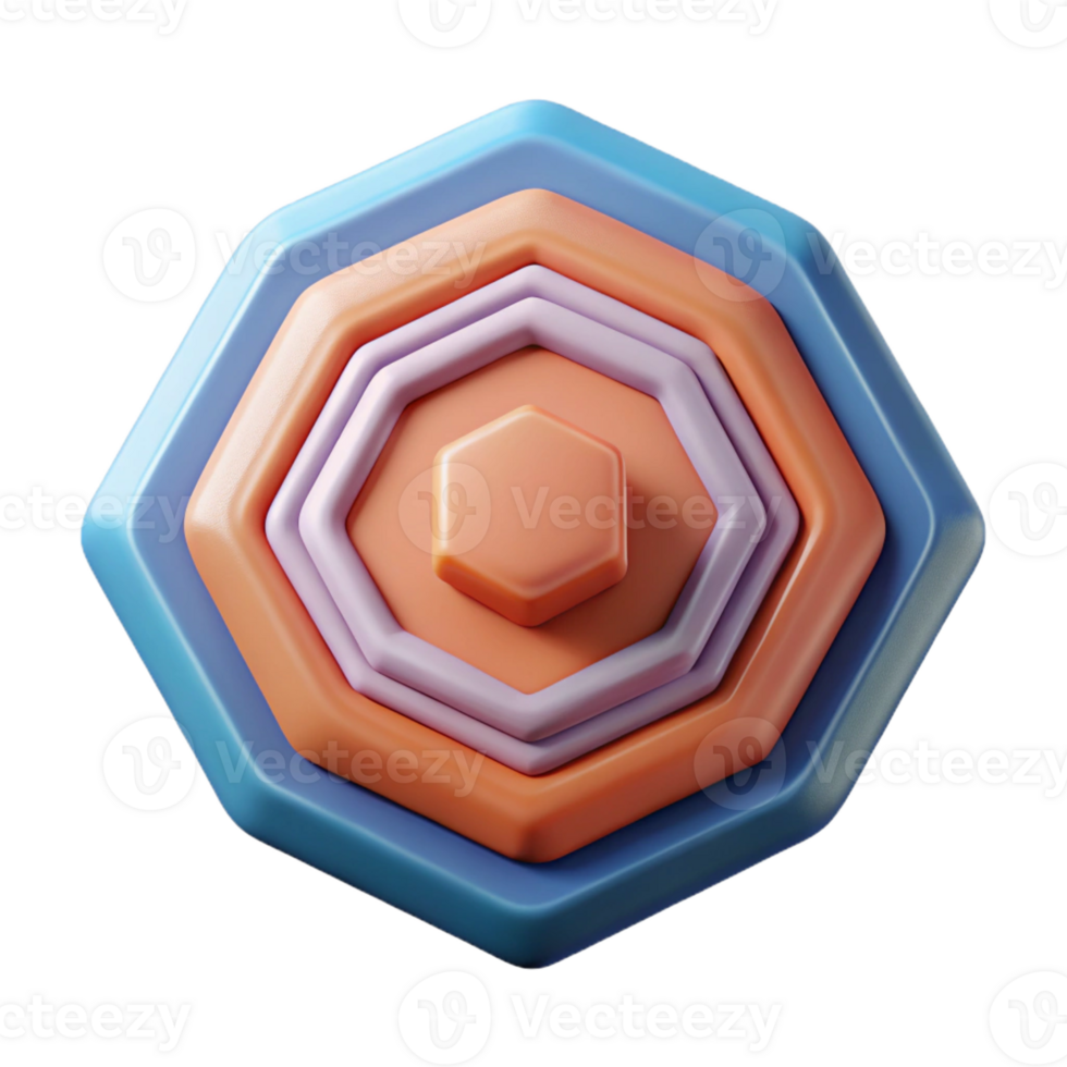 hypnotic mysterious artistic Pentagonal badge with concentric pentagons. Symmetrical, flat color, crisp edges with Scalable Design. elite png