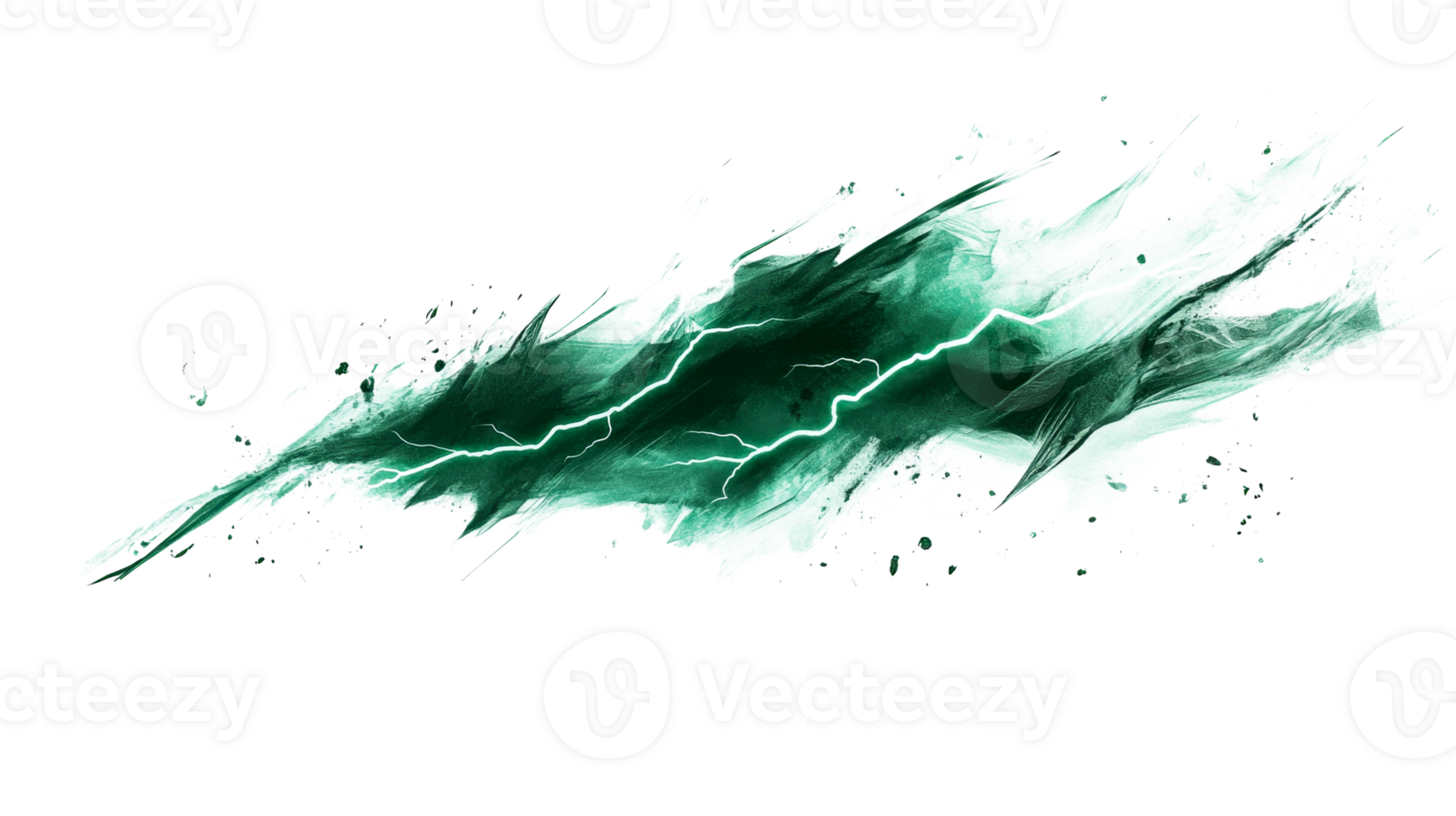Green lightning bolt on white background png