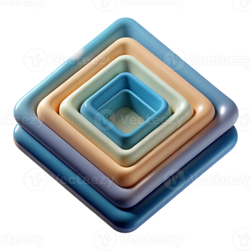 breathtaking harmonious minimalist Abstract, geometric pattern of nested squares. Single-weight stroke, flat color, with Scalable Design. elite png