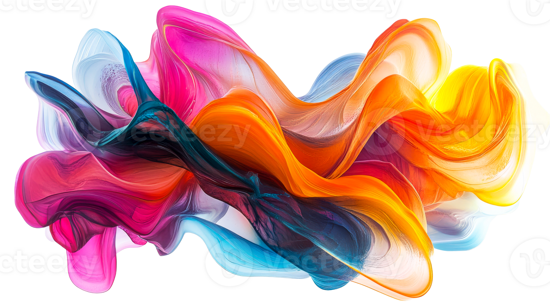 Colorful abstract wave blending in soft motion png