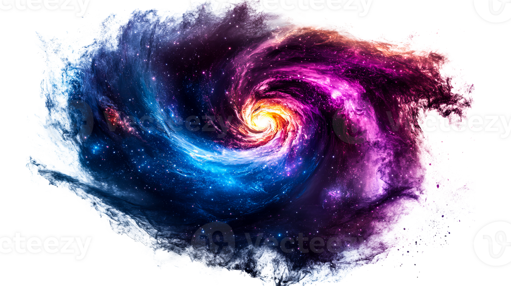 Colorful galaxy swirl fills the cosmos with light png