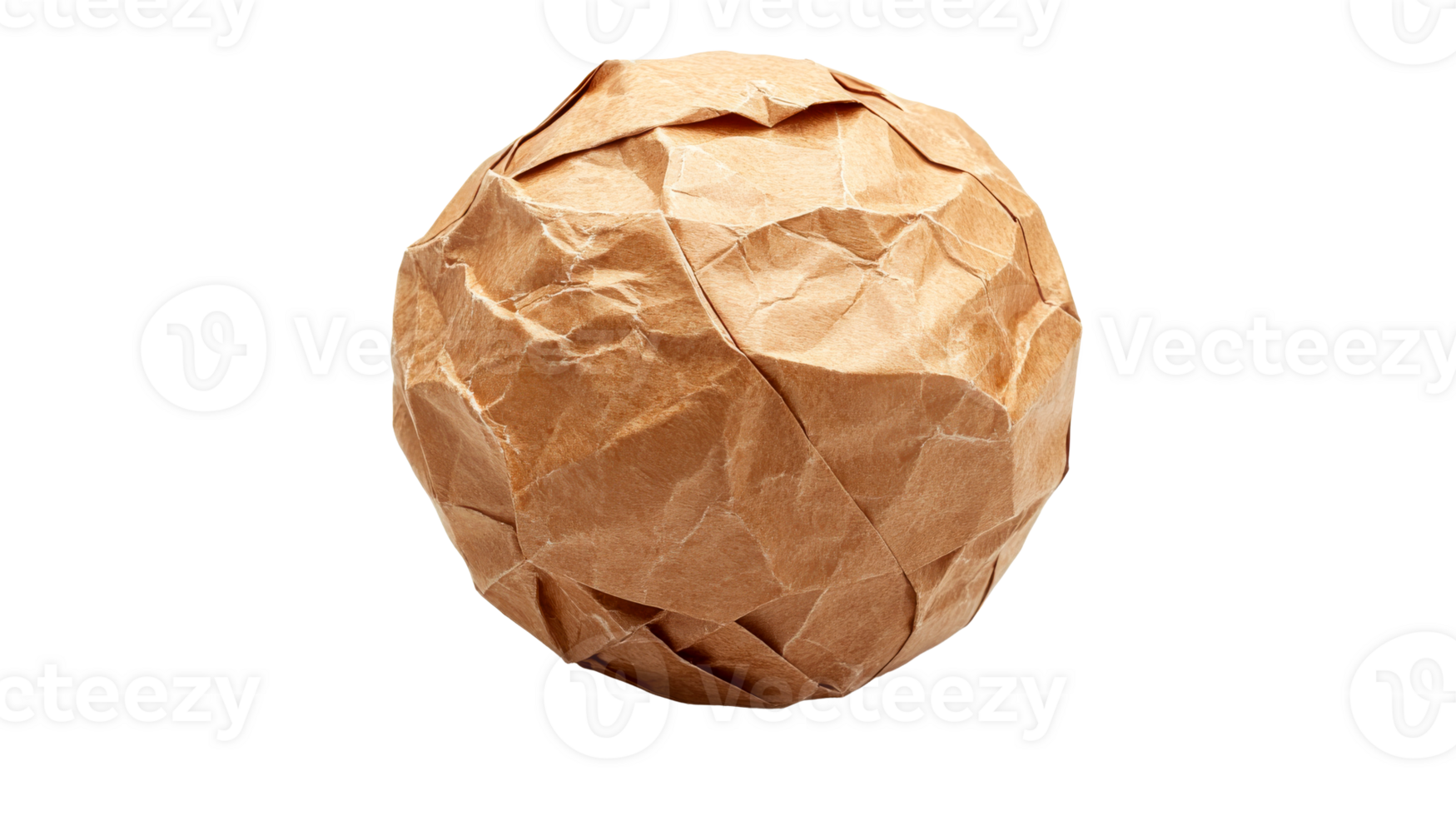 Crinkled paper sphere on a white background png