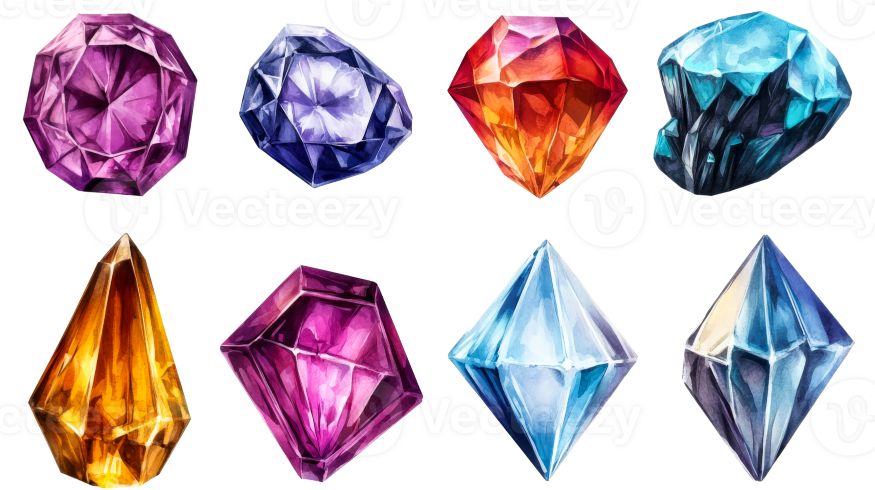 Vibrant crystals in a patterned layout png