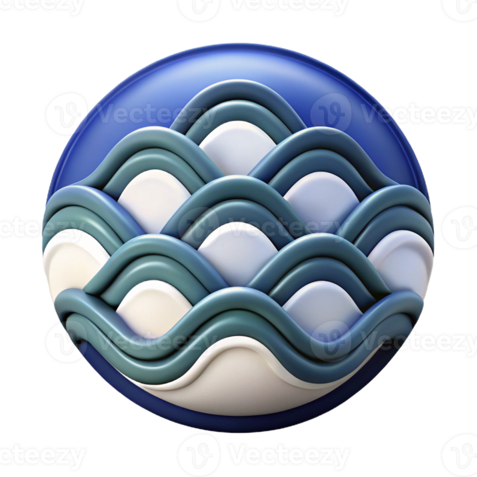 remarkable artistic Japanese wave pattern, symmetrical, crisp edges with Scalable Design. high resolution png