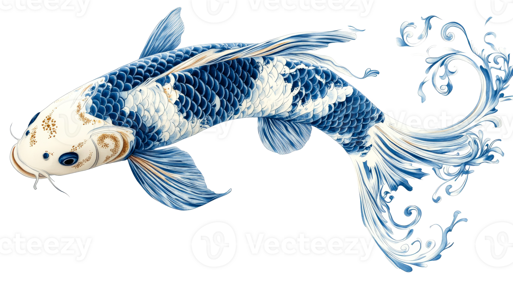 Beautiful koi fish swimming gracefully in water png