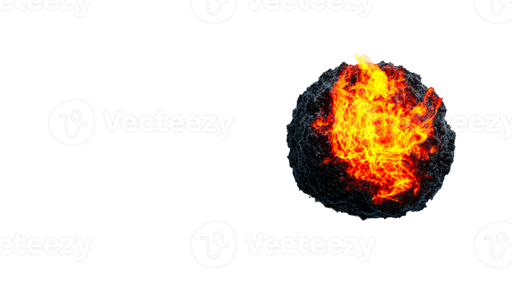 Fireball floating in a transparent background png