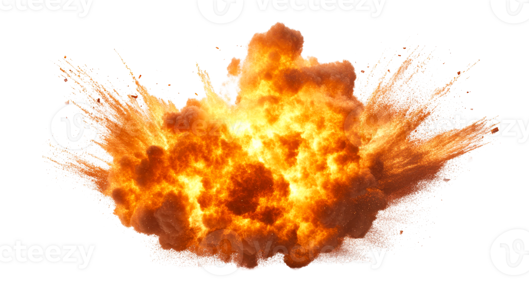Dynamic explosion with fiery burst of energy png