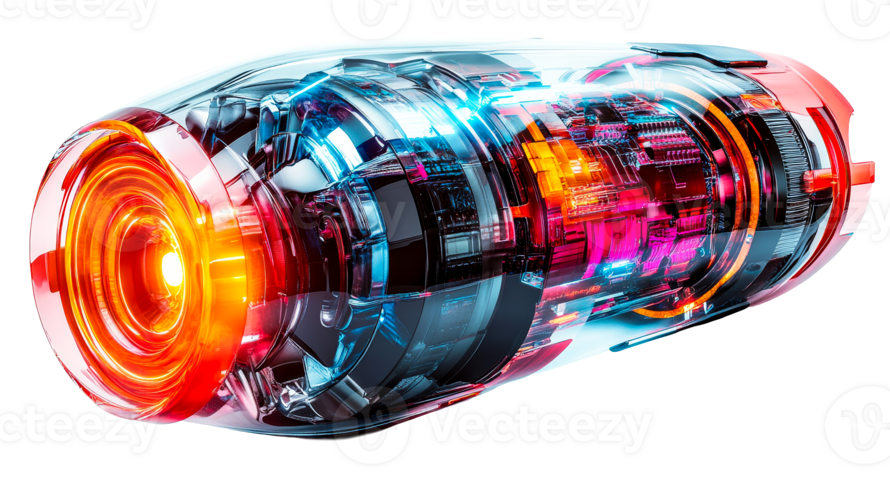 Glowing transparent futuristic device png