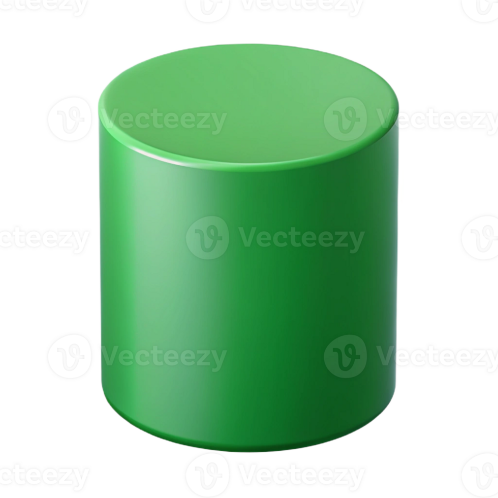 splendid surreal Geometric cylinder, clean lines, flat green with Scalable Design. high quality png