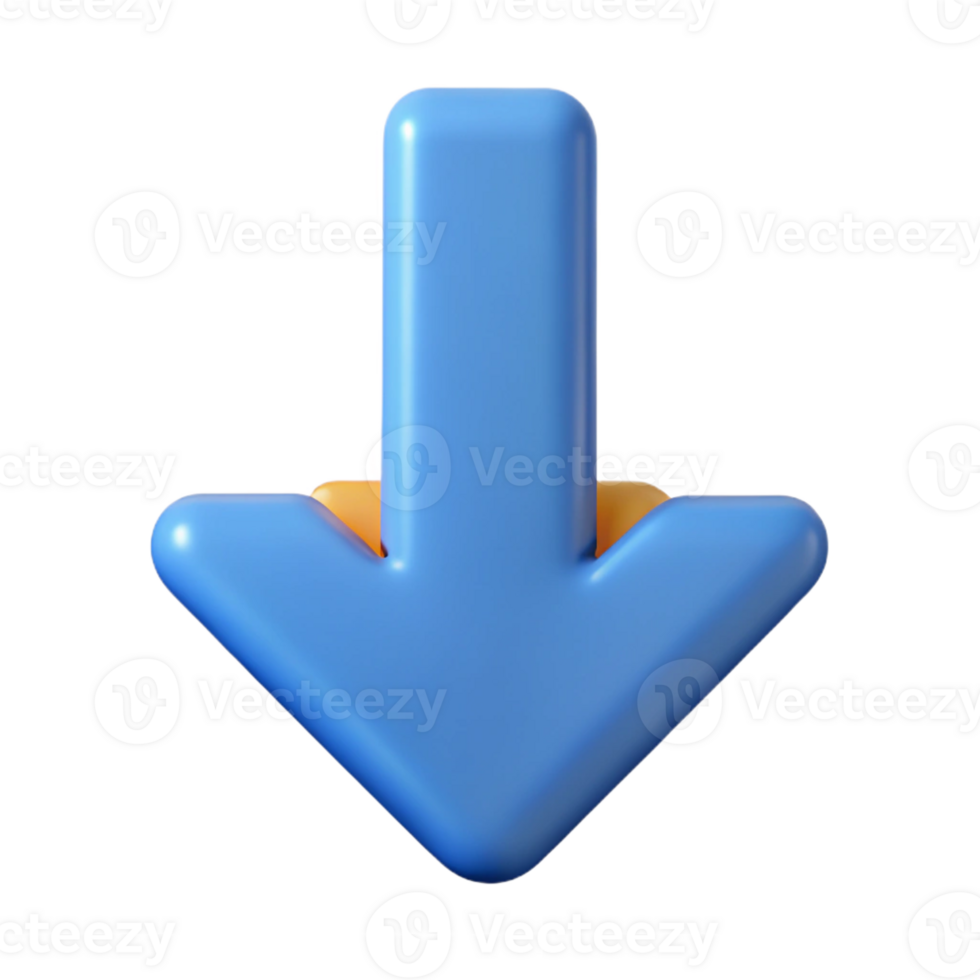 spectacular modern Arrow pointing downwards. Crisp edges, minimal design with Scalable Design. crisp png