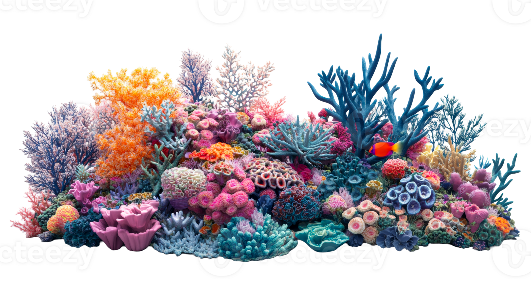 Vibrant coral reef alive with sea life png