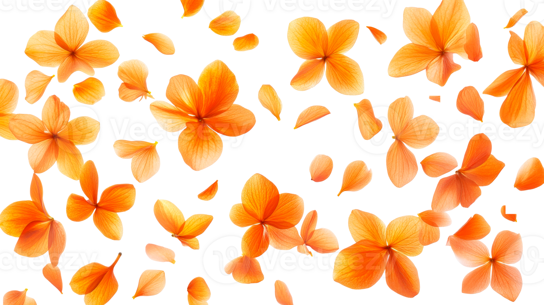 Orange petals on a white background png