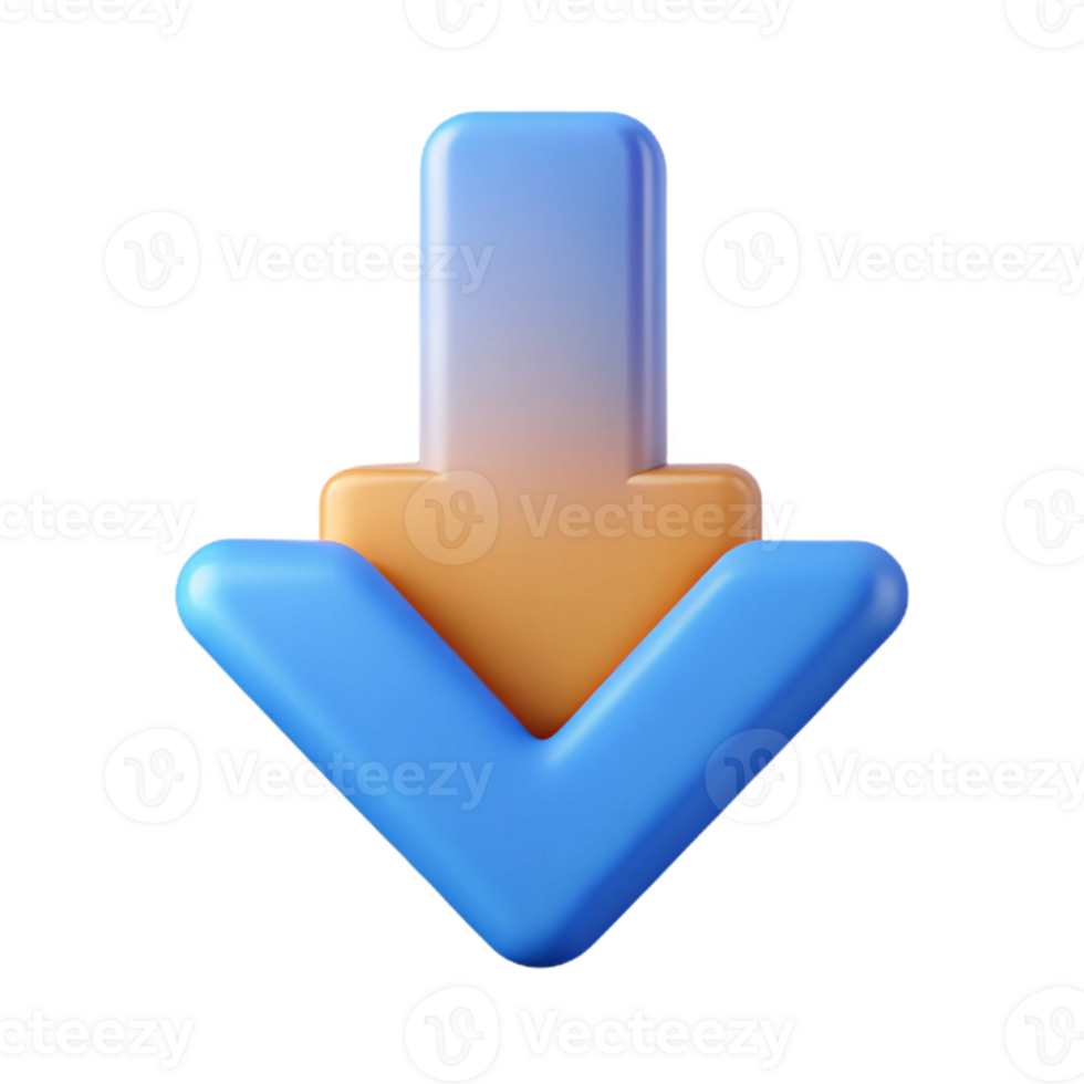 playful striking Download arrow icon. Crisp edges, minimal. Single-weight stroke, flat color with Scalable Design. 8K png