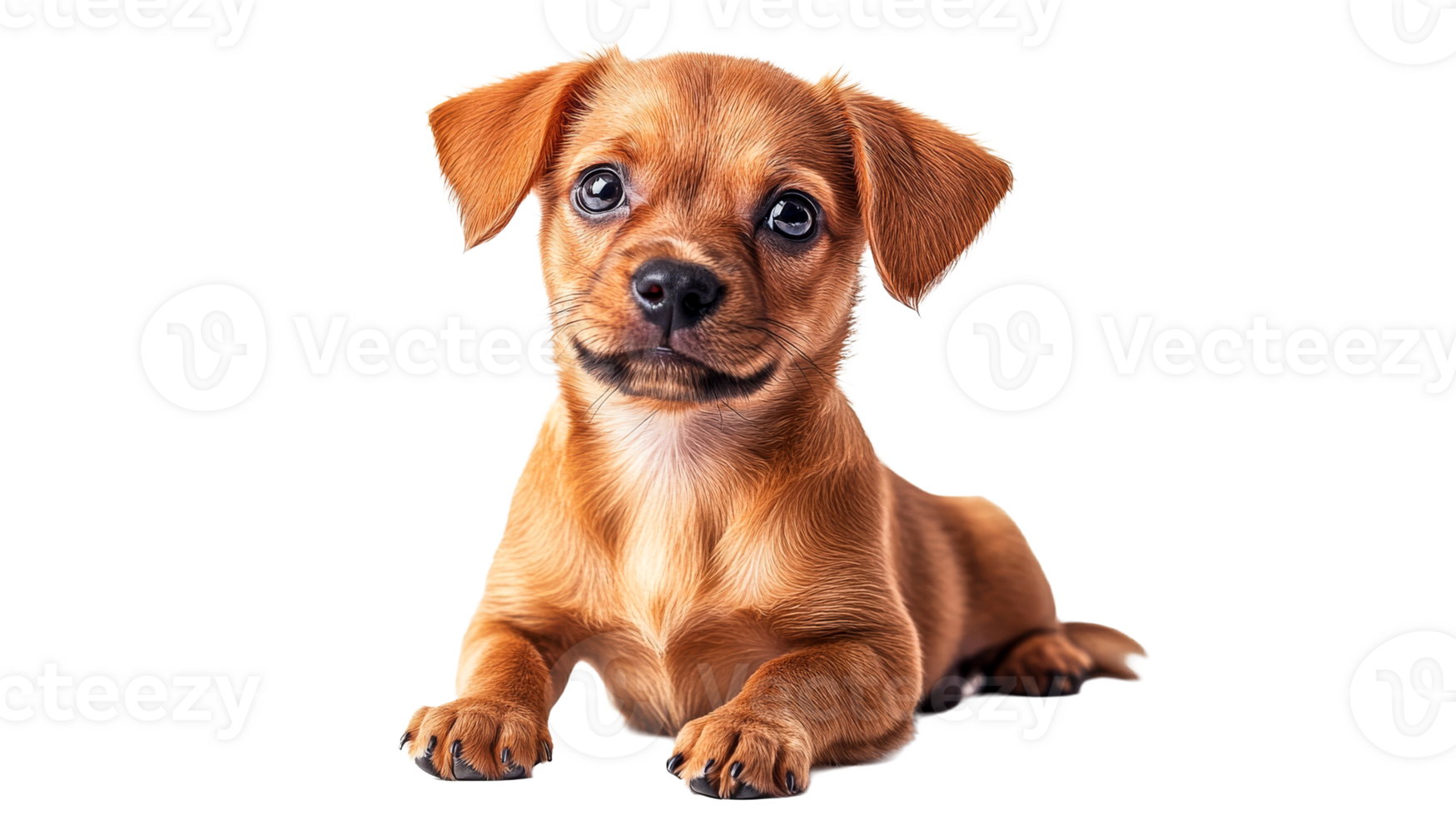 Happy puppy lounging on a bright background png