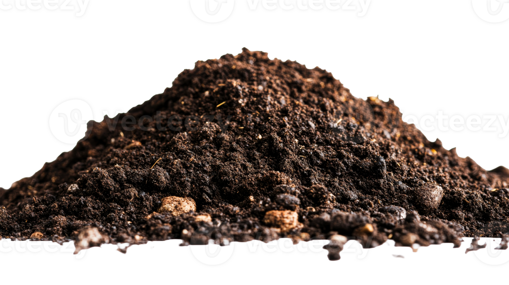 Soil mound with rich texture and dark color png