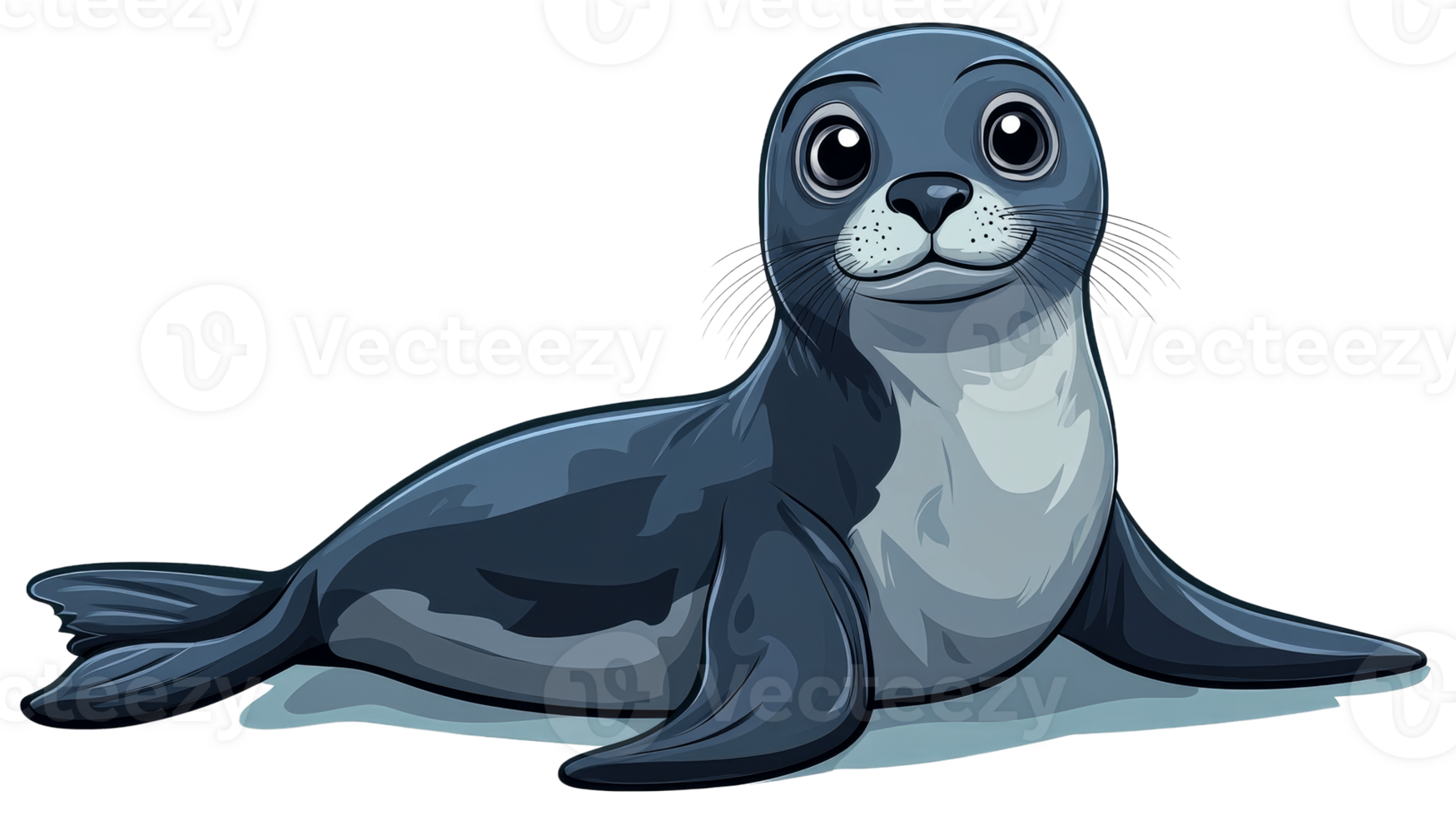 Happy seal relaxing on a smooth surface png