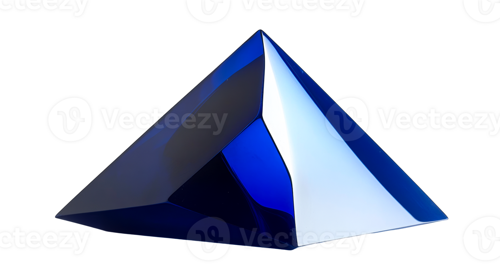 Beautiful transparent blue pyramid shape design png