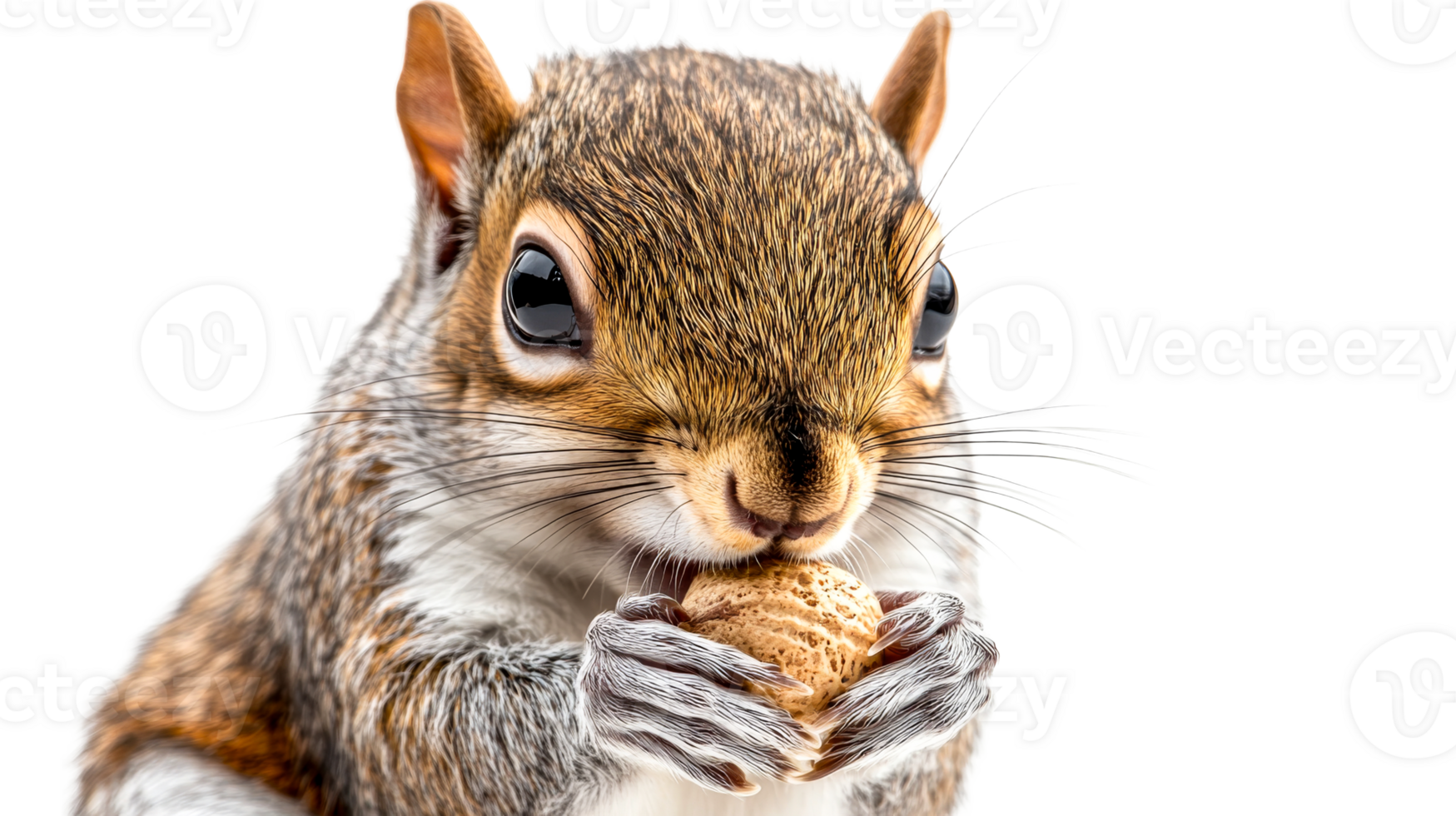 Squirrel enjoying snack in bright setting png