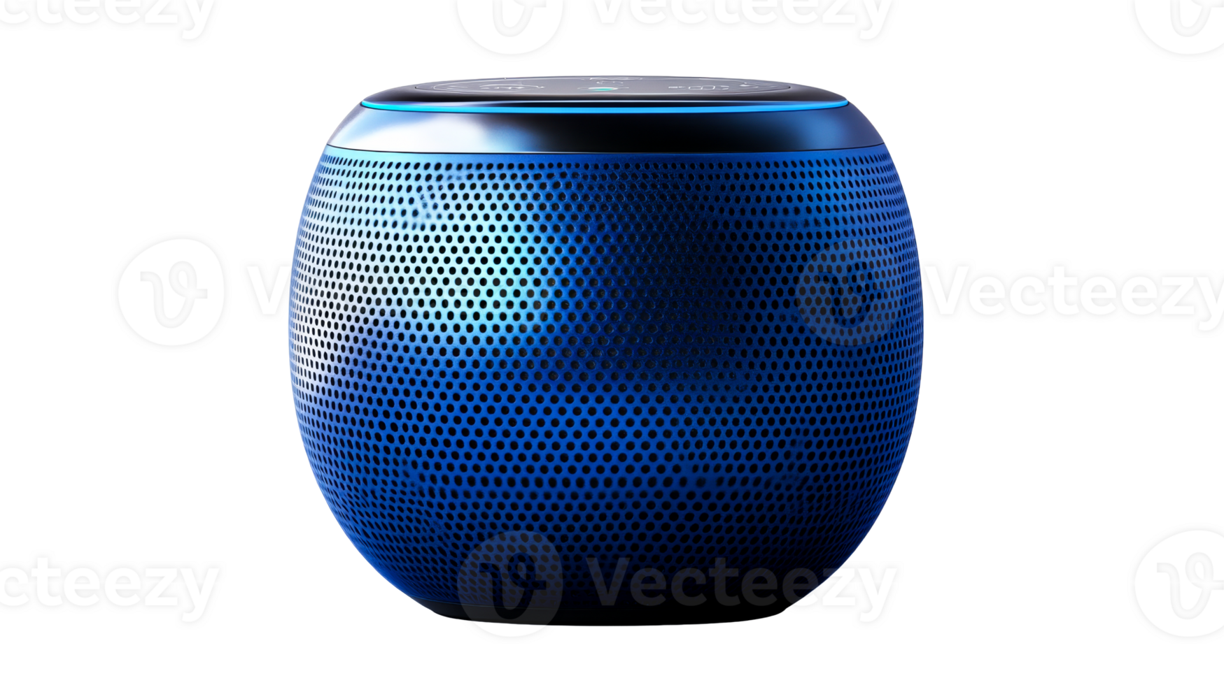 Unique round speaker in vibrant blue color png