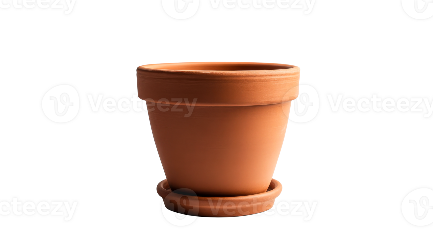 Empty terracotta pot on a white background png