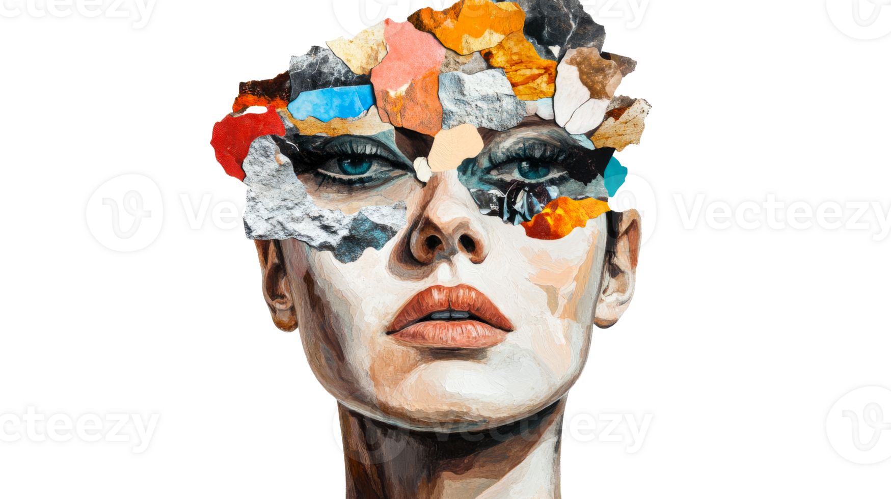 Expression of fragmented thoughts and identity png