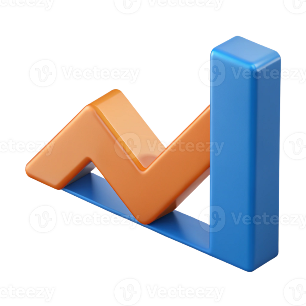 impressive distinctive Downward trending arrow graph. Clean lines, crisp edges, flat color with Scalable Design. png