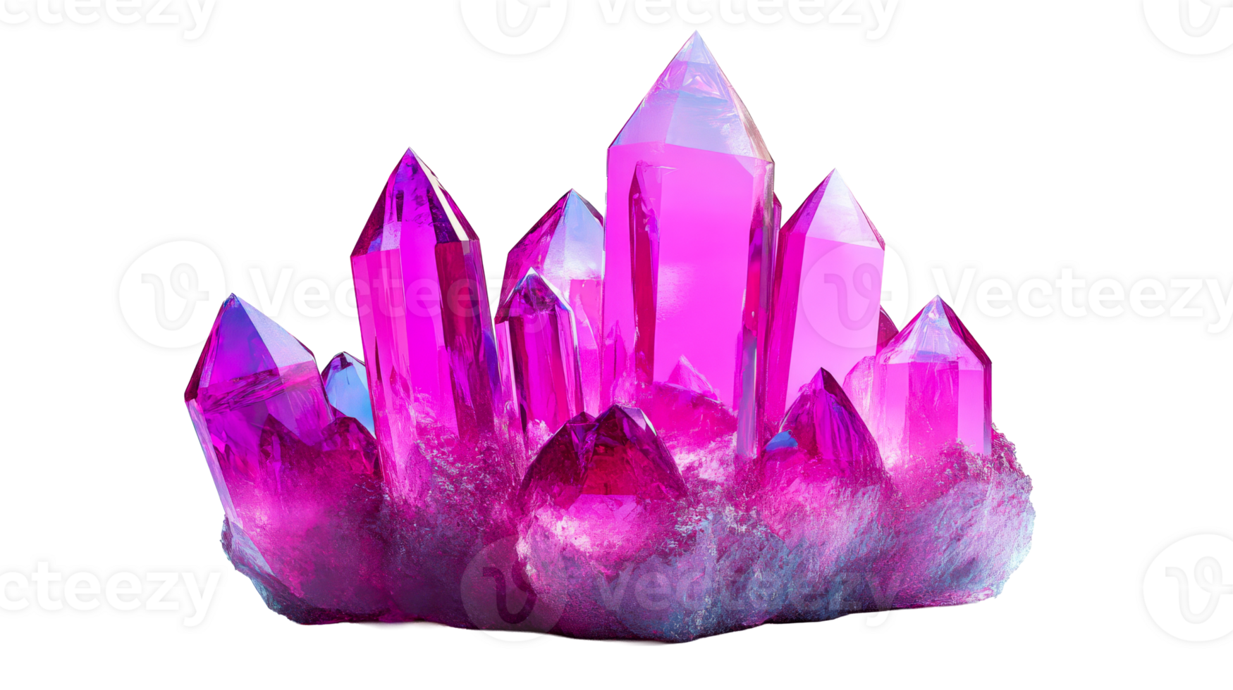 Sparkling pink crystals on a white background png