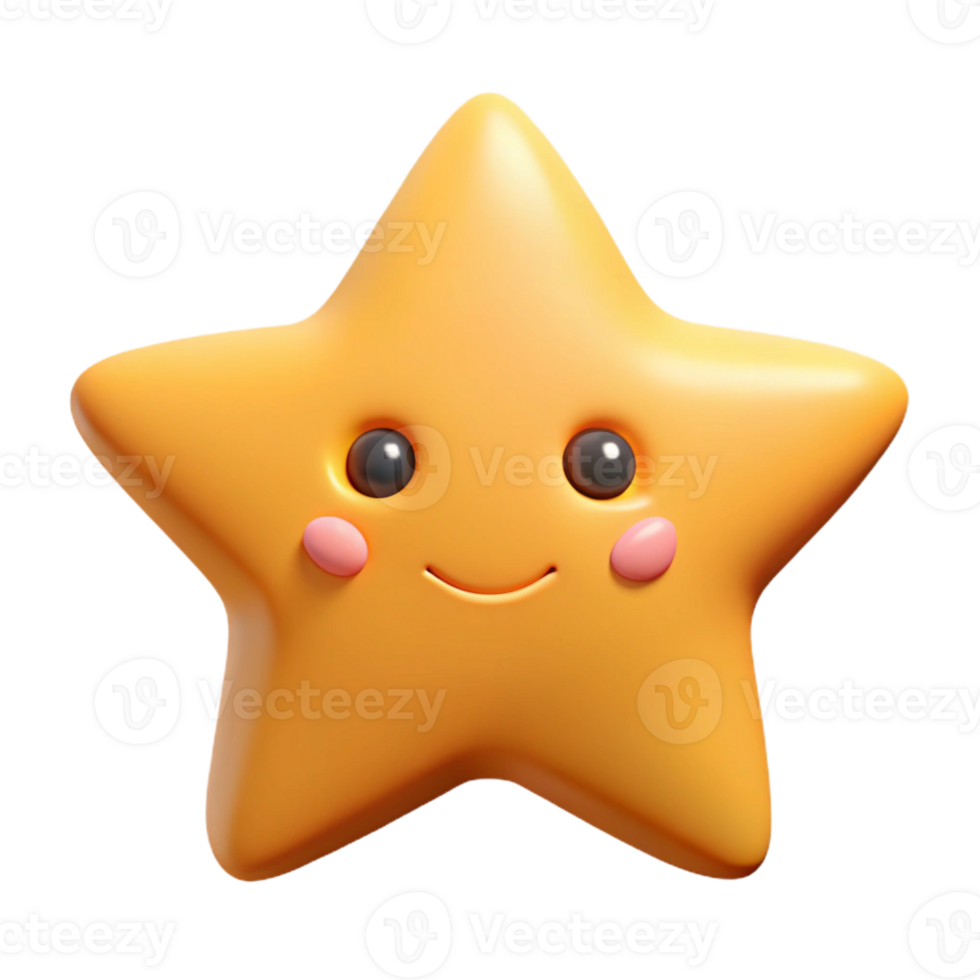 passionate magnificent Five-pointed star with a friendly face. Symmetrical, clean lines, with Scalable Design. refined png