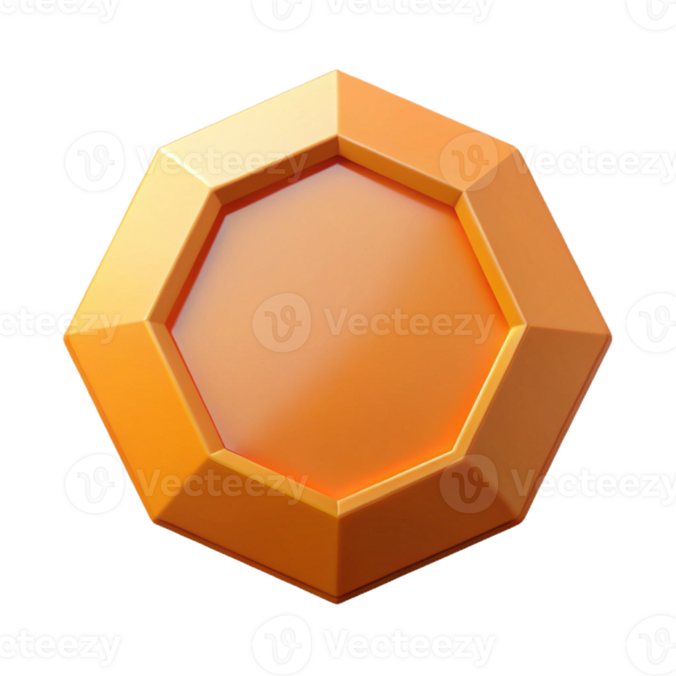 stunning remarkable Geometric octagon with crisp edges and a flat orange color with Scalable Design. png