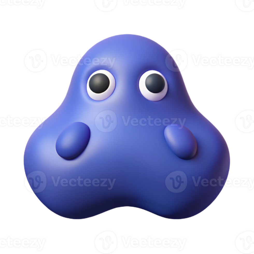 striking bold traditional Abstract blob character with two dots for eyes. Flat color, single-weight stroke, clean lines with Scalable Design. authentic png