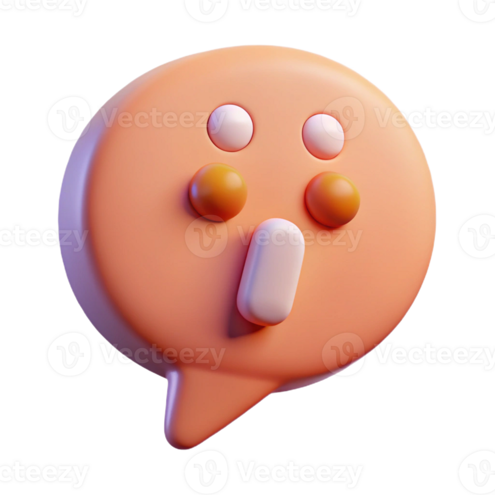 rare minimalist A speech bubble character with an exclamation mark. Crisp edges, scalable design, flat color with Scalable Design. 4K png