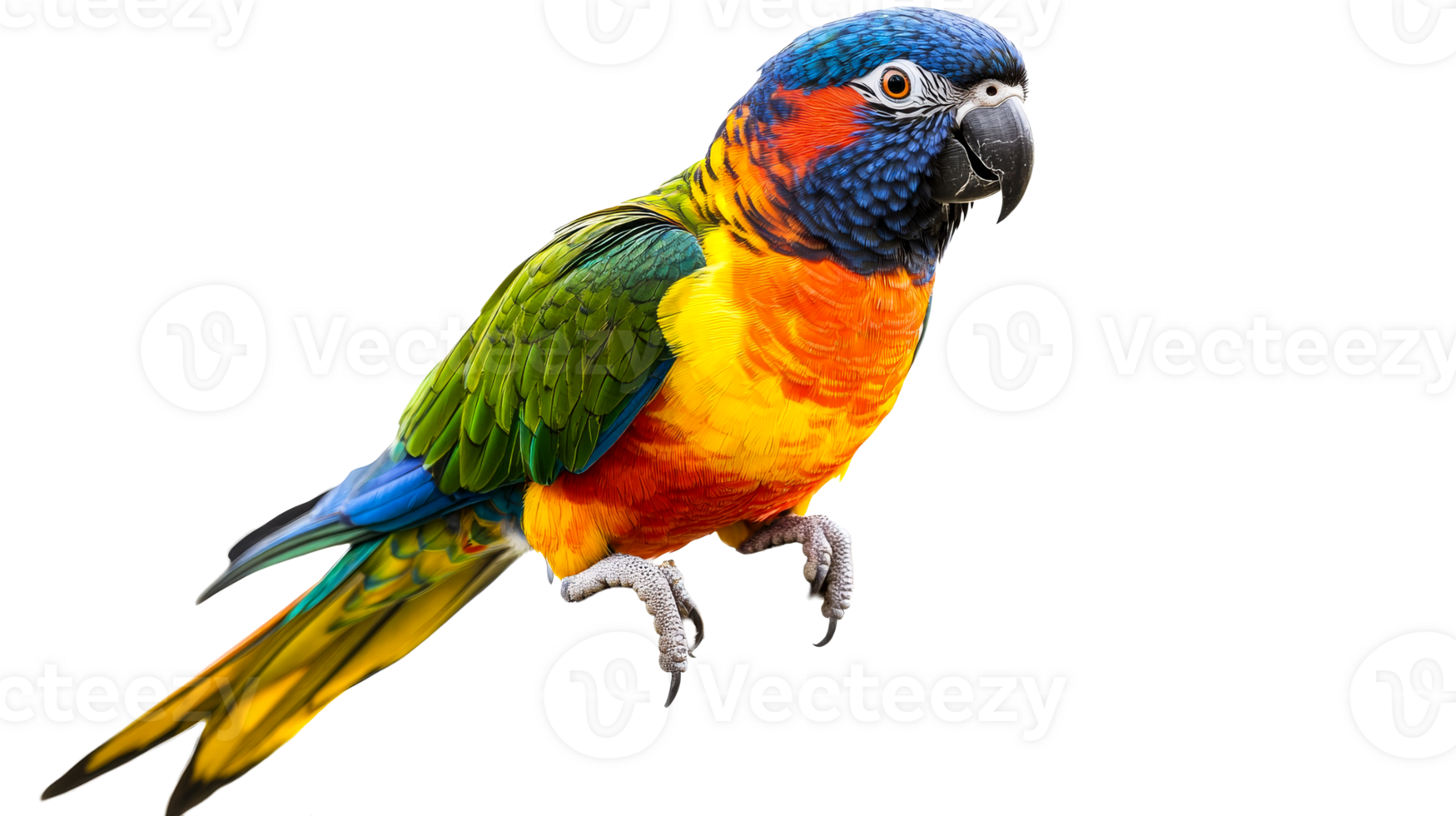 Colorful parrot plumage isolated, cut out transparent png