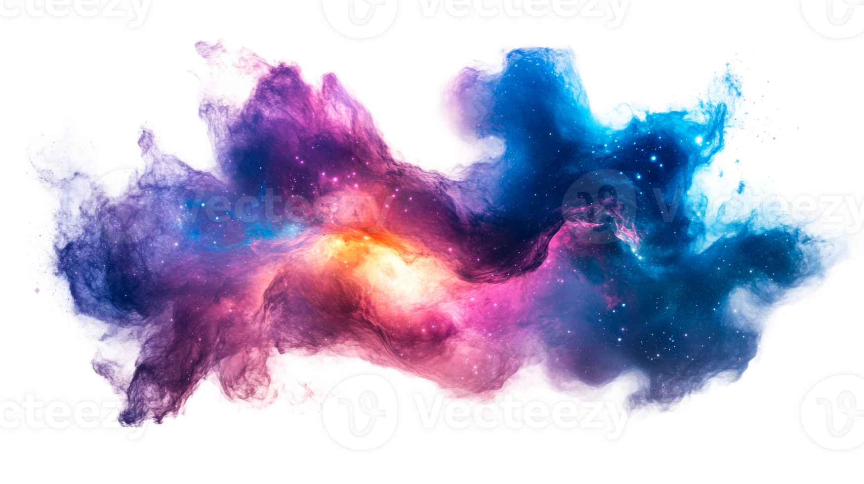 Galaxy, cosmic nebula explosion, cut out transparent png