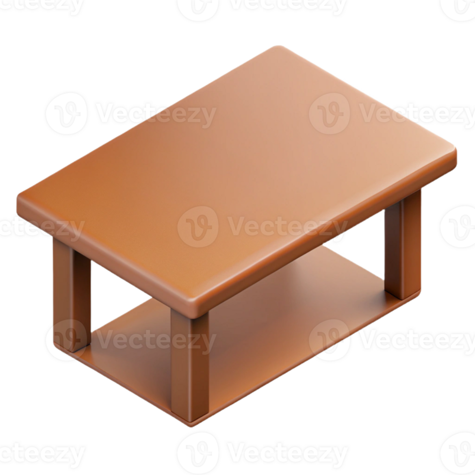 striking joyful industrial Minimal isometric table, single-weight stroke, brown with Scalable Design. luxury png