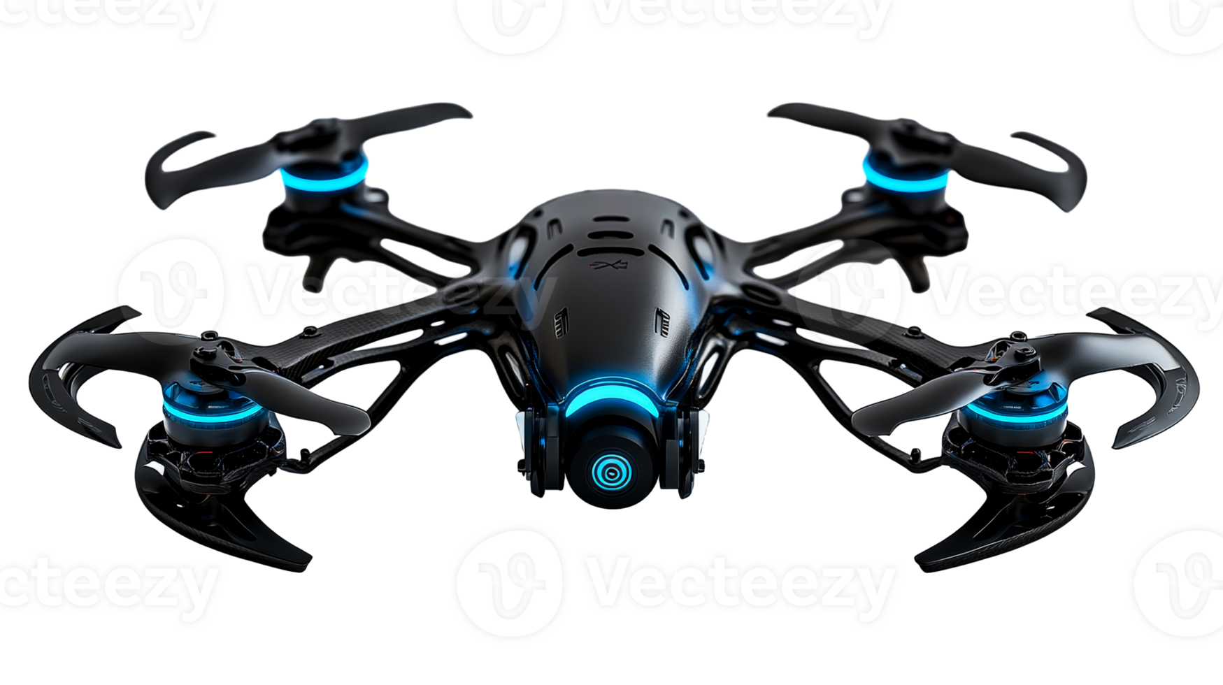 Advanced Quadcopter Drone with Camera, cut out transparent png