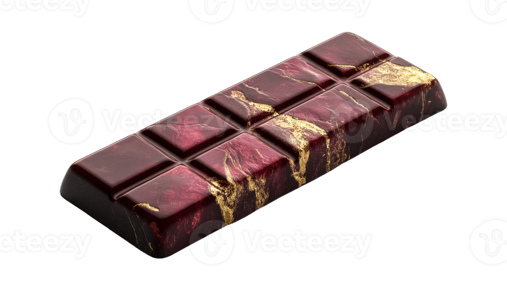 Luxury chocolate bar with gold accents, cut out transparent png