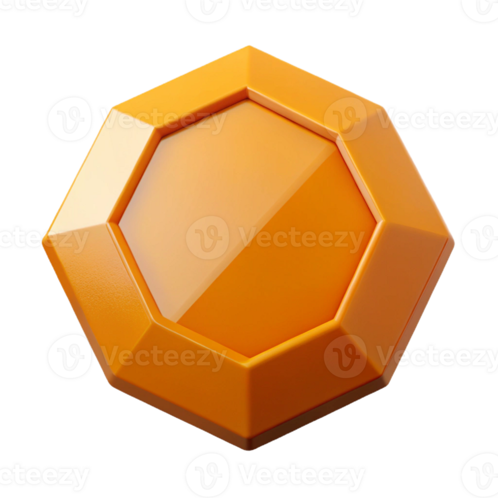remarkable retro Geometric octagon with crisp edges and a flat orange color with Scalable Design. studio quality png
