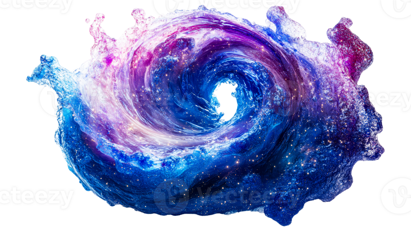 Swirling cosmic texture with stardust, cut out transparent png