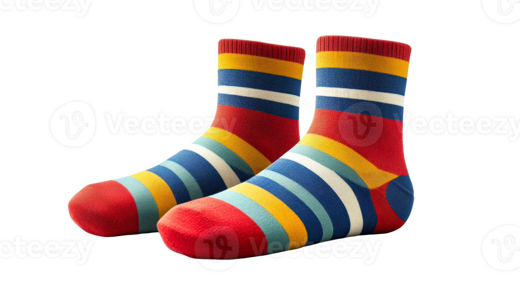 Striped pair socks, cut out transparent png