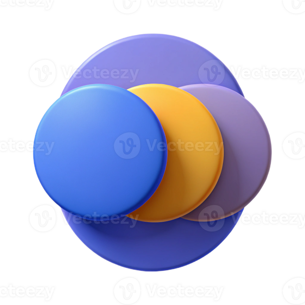 spectacular tranquil geometric Overlapping circles, flat color, scalable design, sharp edges with Scalable Design. professional png