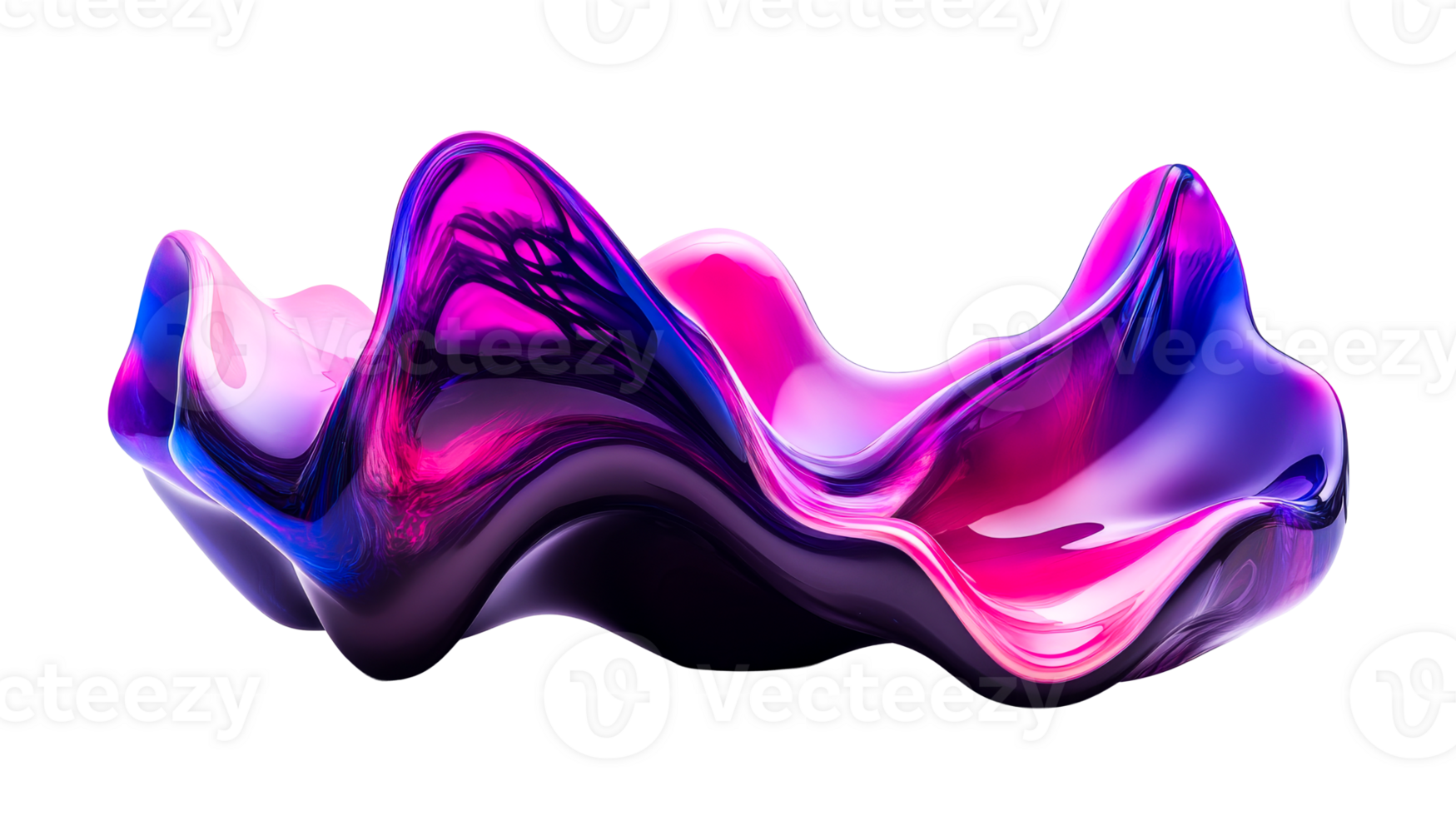Wavy Gradient Forms, cut out transparent png