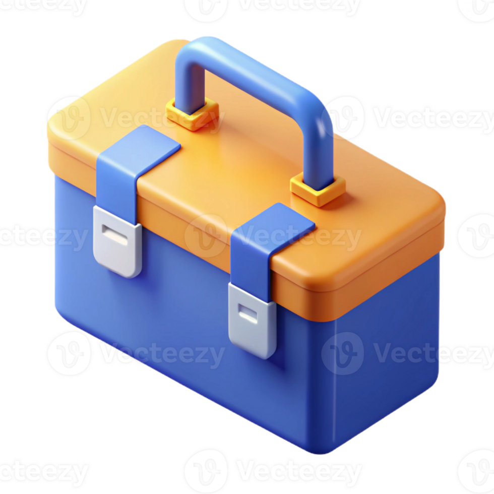 harmonious magnificent Isometric toolbox, symmetrical, clean lines, with Scalable Design. luxury png