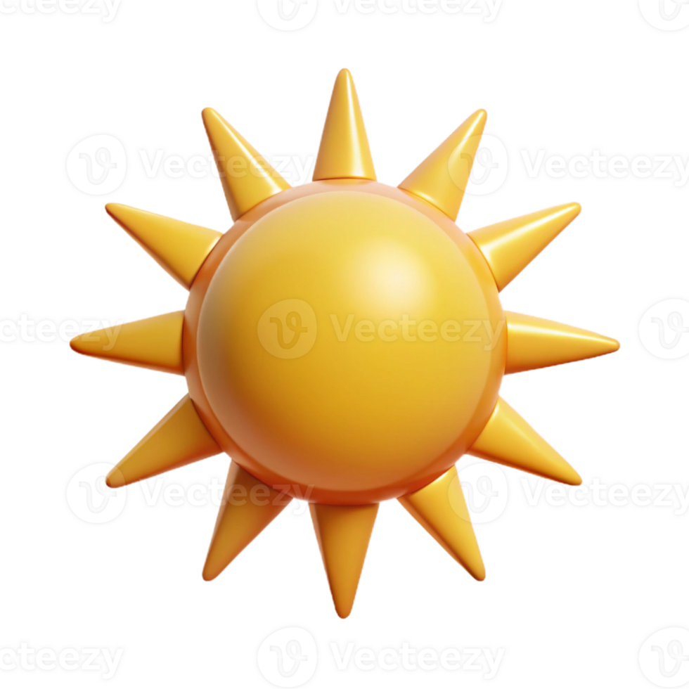 remarkable classic Minimalist monoline sun with sharp edges. Flat color, with Scalable Design. perfect clarity png