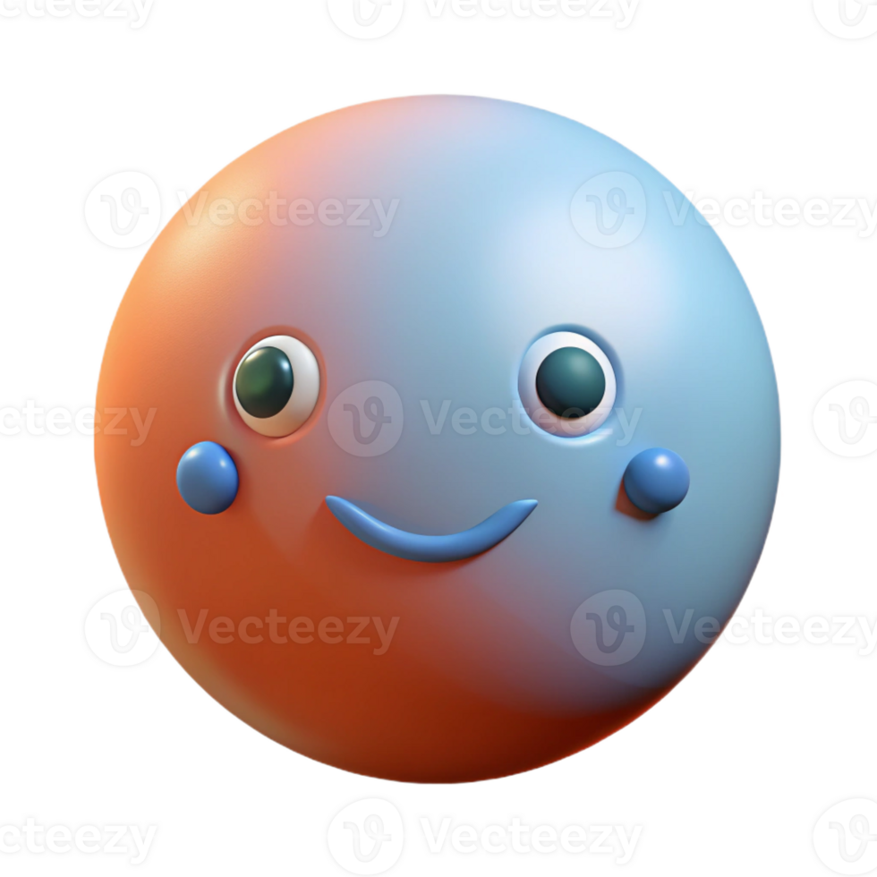 harmonious majestic Sphere character with a simple smile. Crisp edges, minimal, with Scalable Design. original png