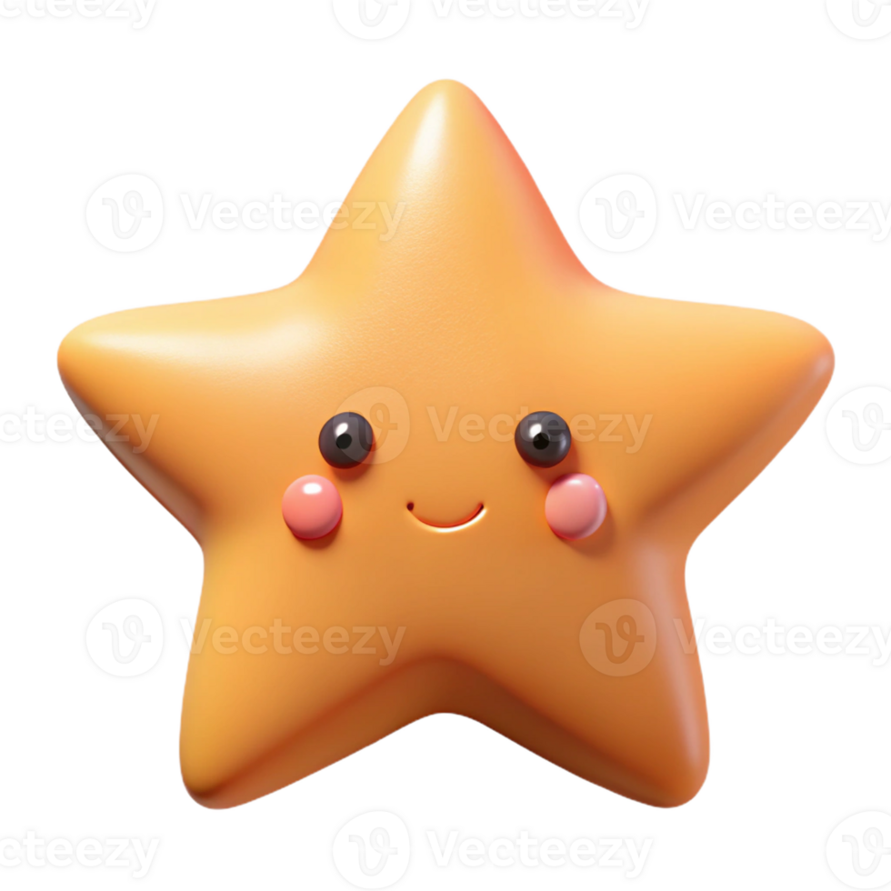 peaceful majestic Symmetrical five-pointed star character with a friendly face. Single-weight stroke, minimal, clean lines with Scalable Design. detailed png